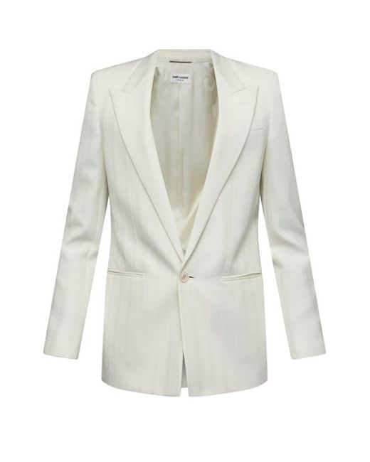 Saint Laurent Striped Single-breasted Wool-twill Suit Jacket