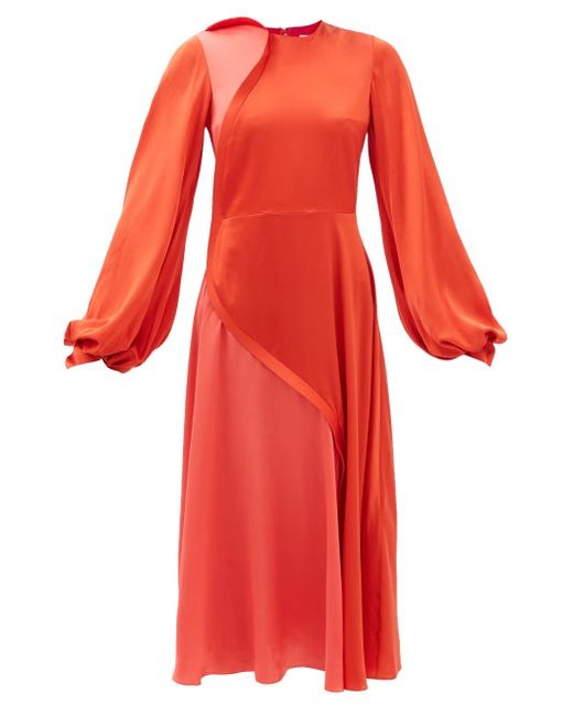 Roksanda Amaranta Panelled Silk-satin Midi Dress