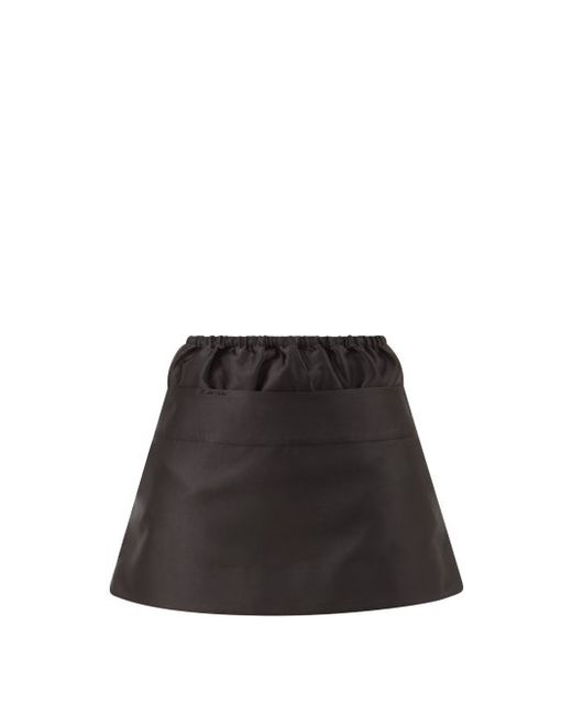 Shushu-Tong Appliqué-logo Double-waist Shell Mini Skirt