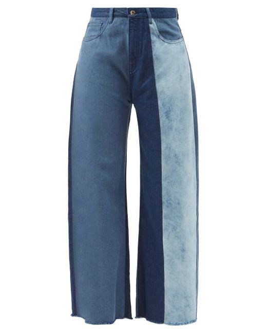Marques'Almeida Patchwork Recycled-denim Wide-leg Jeans