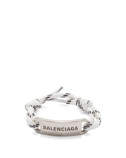 Balenciaga Plate Logo Corded Bracelet