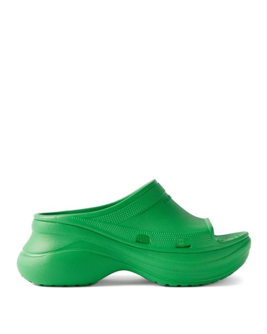 Balenciaga X Crocs Logo-embossed Platform Slides