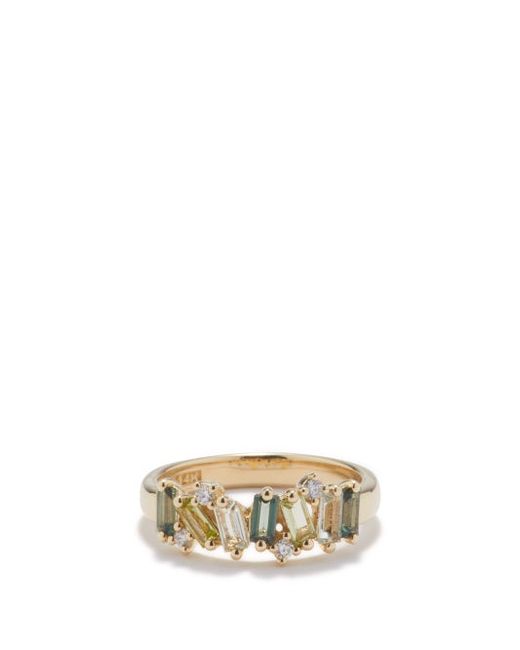 Suzanne Kalan Diamond Topaz 14kt Gold Ring