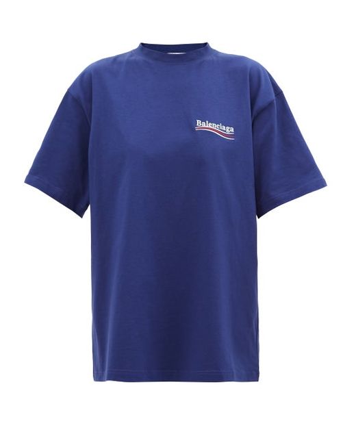 Balenciaga Campaign Logo-embroidered Cotton-jersey T-shirt