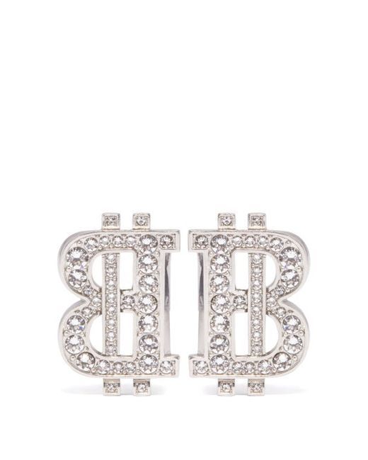 Balenciaga B-coin Crystal-embellished Earrings