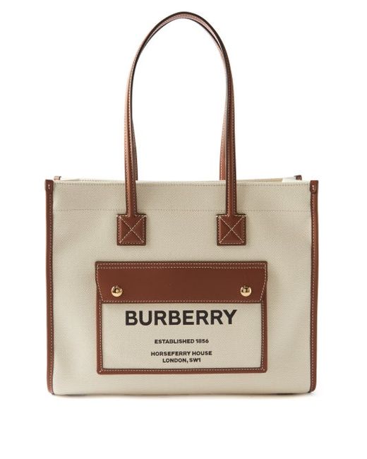 Burberry Pocket Small Canvas Tote Bag