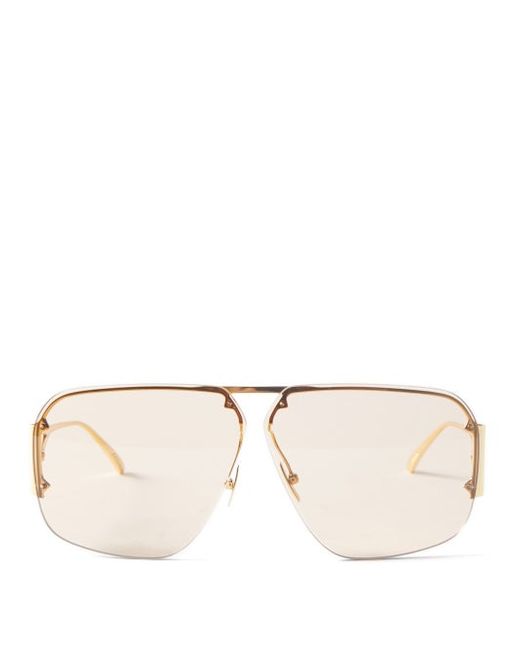 Bottega Eyewear Aviator Metal Sunglasses