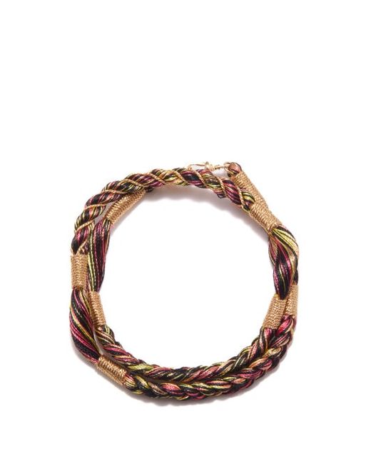 Marie Lichtenberg Rathi Link Braided-cotton 18kt Gold Necklace