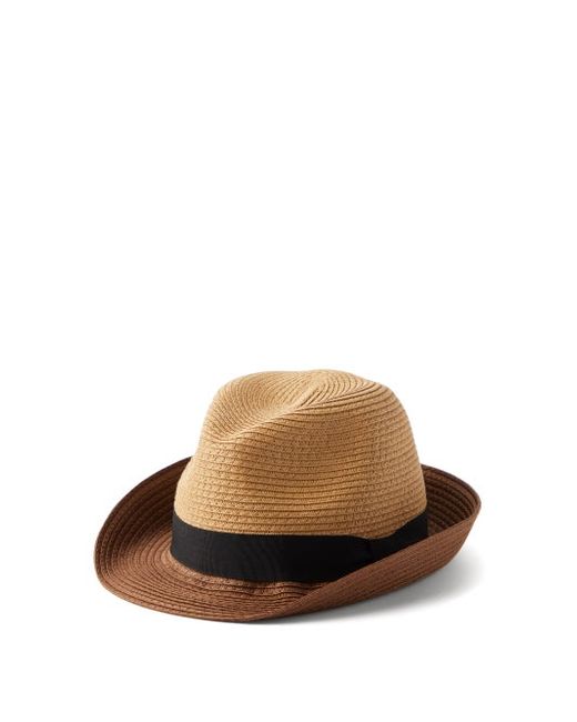 Paul Smith Grosgrain-trim Straw Trilby Hat