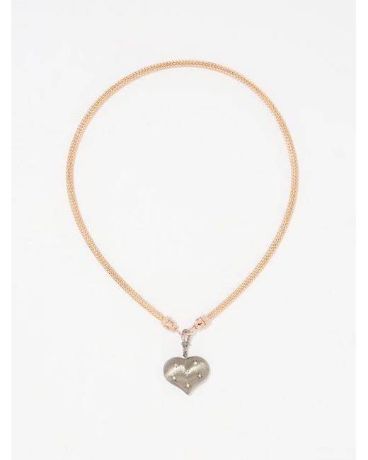 Marie Lichtenberg Coco Heart Diamond 14kt Gold 18kt Necklace