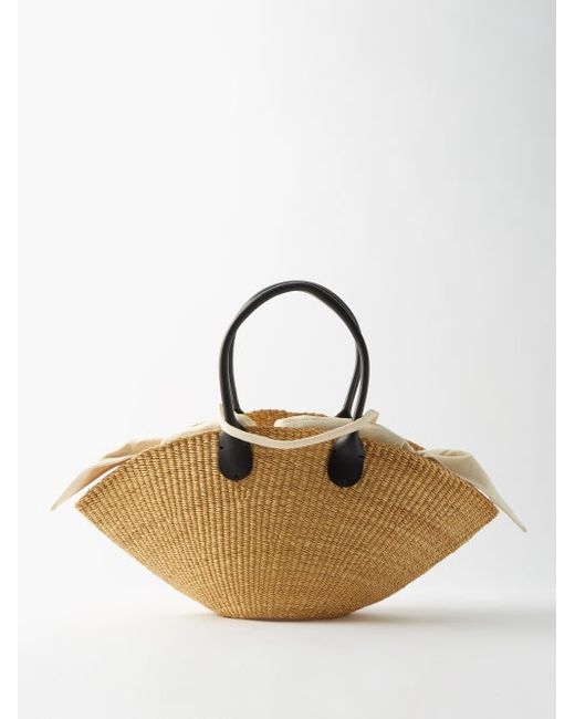 Muun Sophie Leather-trim Basket Bag
