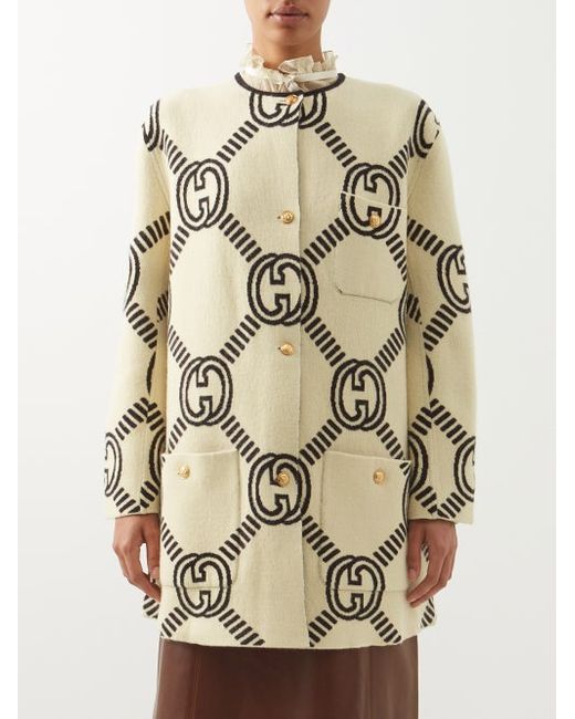 Gucci Reversible Gg-jacquard Wool-blend Cardigan