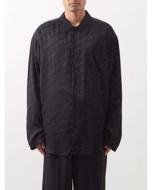 Balenciaga Bb-jacquard Silk-satin Shirt