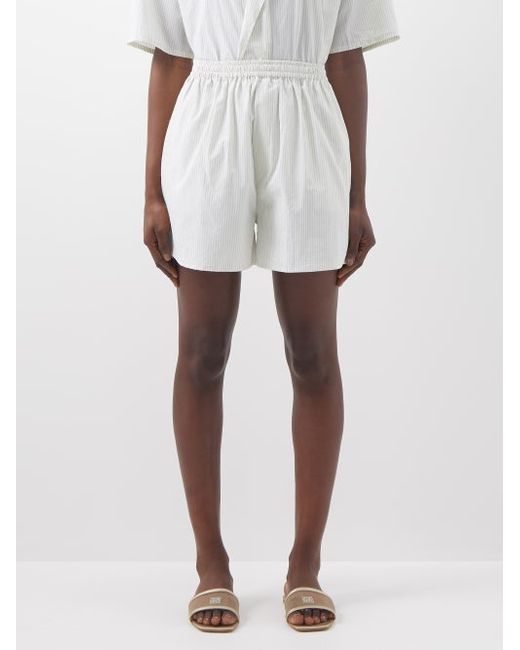 Deiji Studios Striped Organic-cotton Shorts