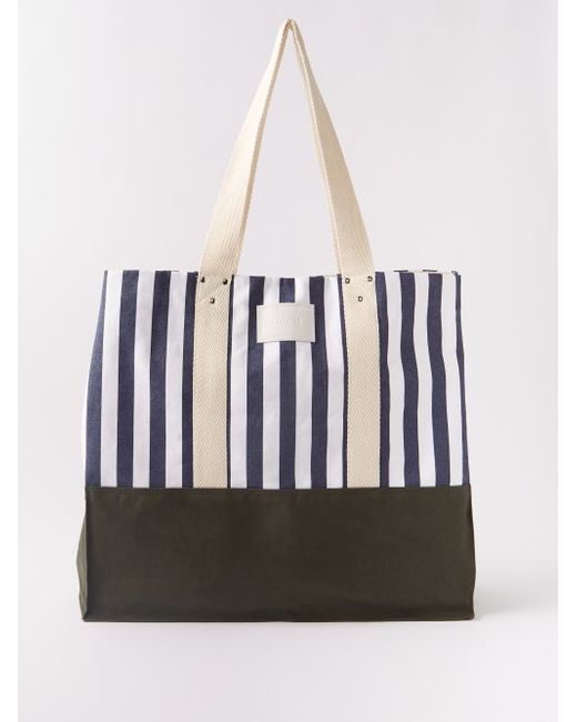 Erdem Striped Cotton-canvas Tote Bag