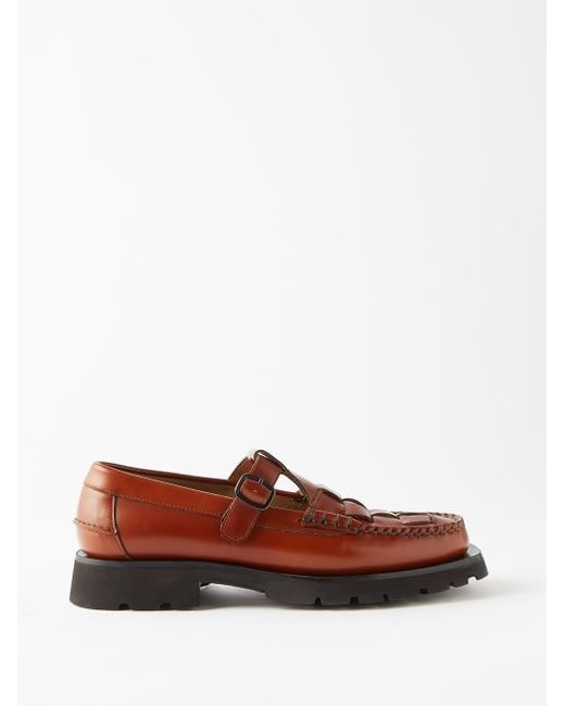 Hereu Soller Buckled Woven-leather Loafers