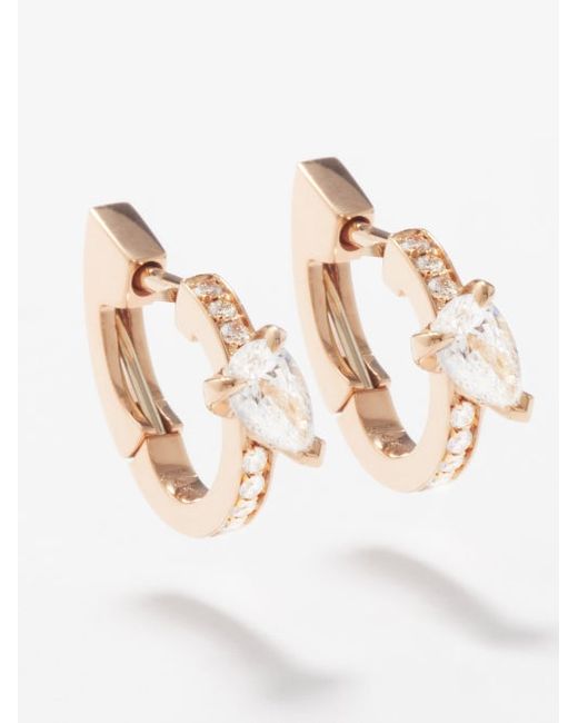 Repossi Serti Diamond 18kt Gold Single Hoop Earring