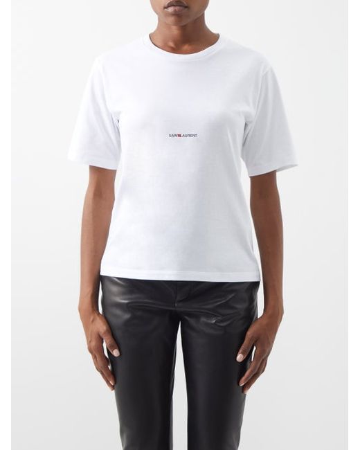 Saint Laurent Logo-print Cotton-jersey T-shirt