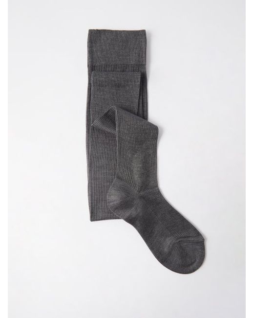 Raey Over-the-knee Ribbed Silk Socks
