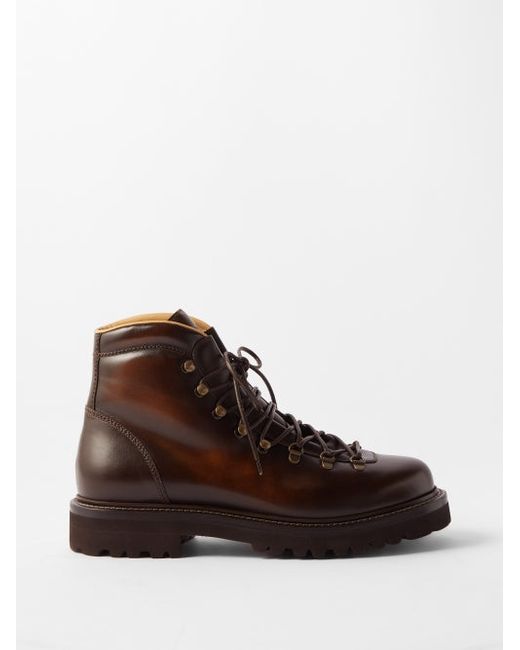 Brunello Cucinelli Lace-up Leather Hiking Boots