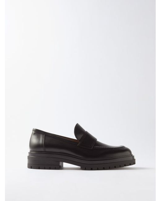 Gianvito Rossi Paul Leather Loafers