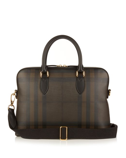 Burberry Barrow London-checked briefcase