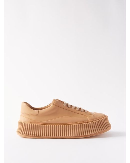 Jil Sander Ribbed-sole Leather Trainers