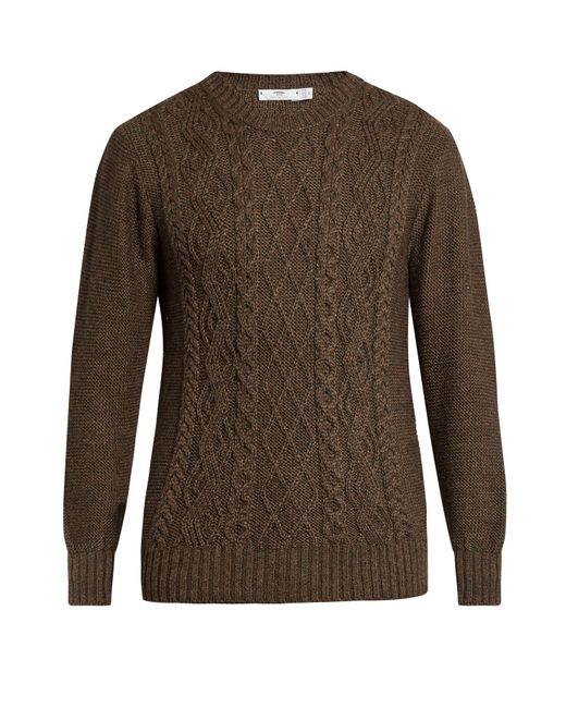 Inis Meáin Aran-knit alpaca and silk-blend sweater