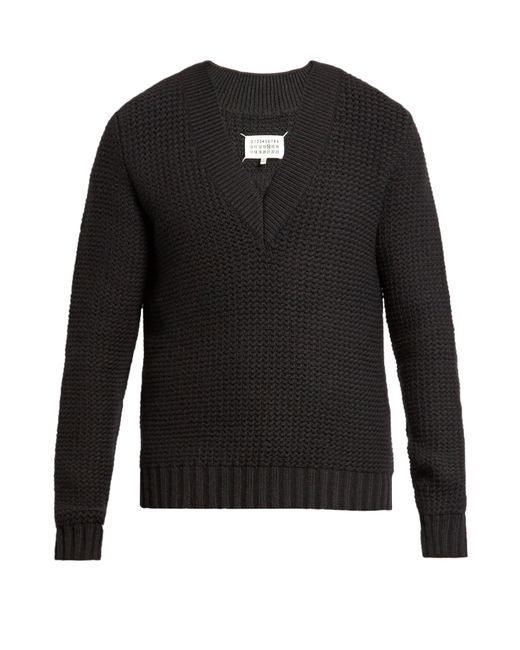 Maison Margiela V-neck wool-blend sweater
