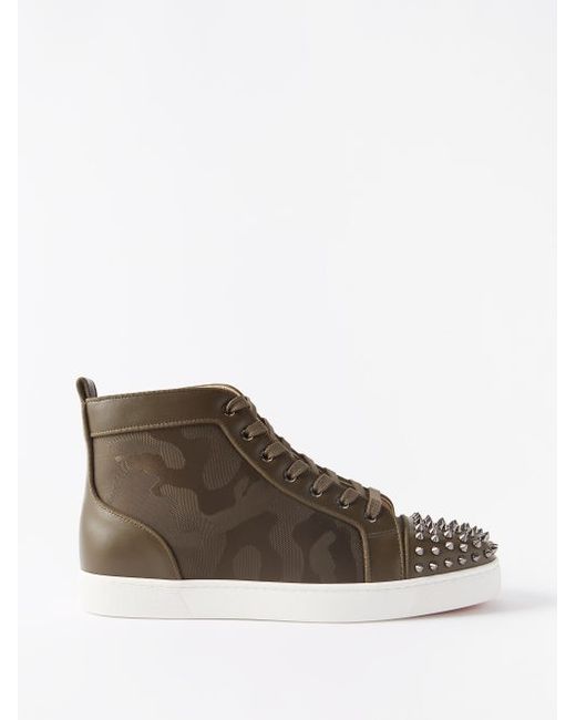 Christian Louboutin Lou Spikes Orlato Camouflage High-top Trainers