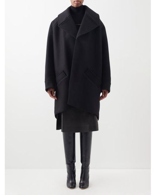Saint Laurent Oversized Pressed Wool Coat
