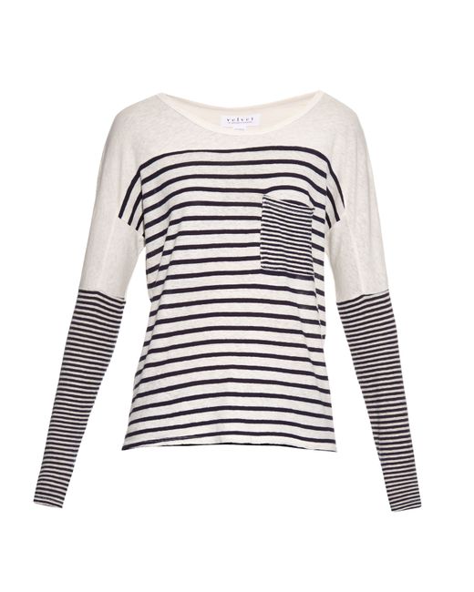 Velvet by Graham & Spencer Ario striped jersey T-shirt
