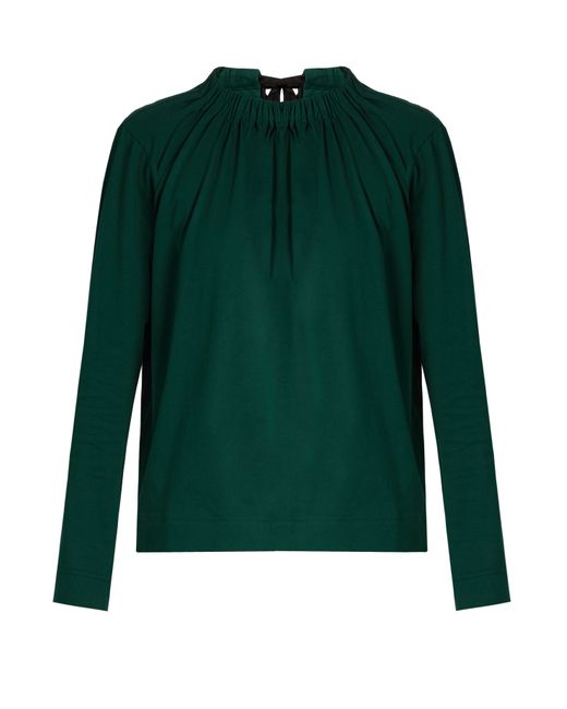 Marni Tie-back cotton-jersey blouse