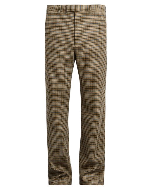 Gucci Checked straight-leg wool trousers