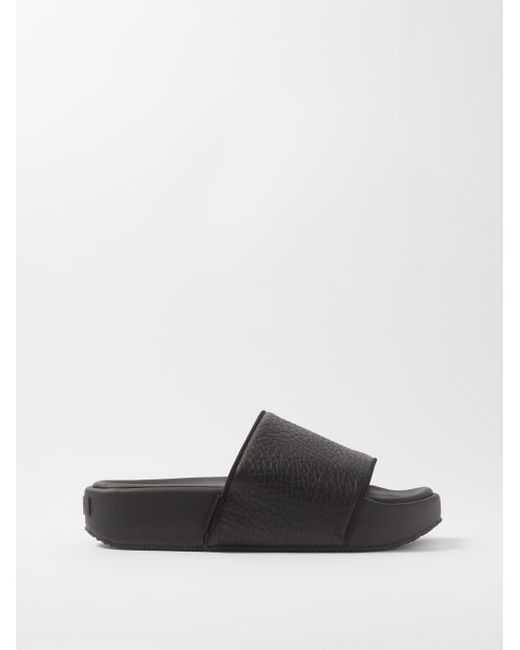Y-3 Leather And Rubber Slides