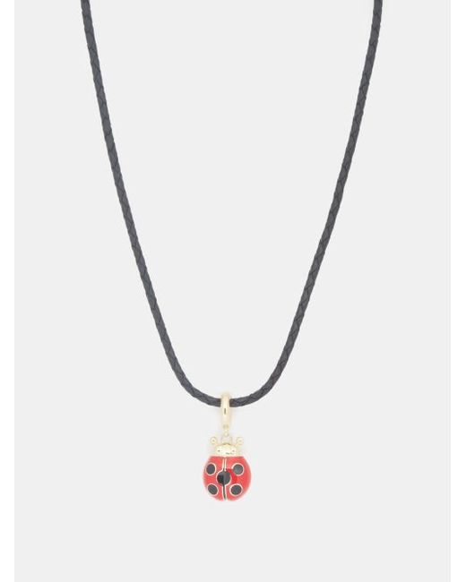 Lauren Rubinski Ladybird Enamel 14kt Gold Necklace