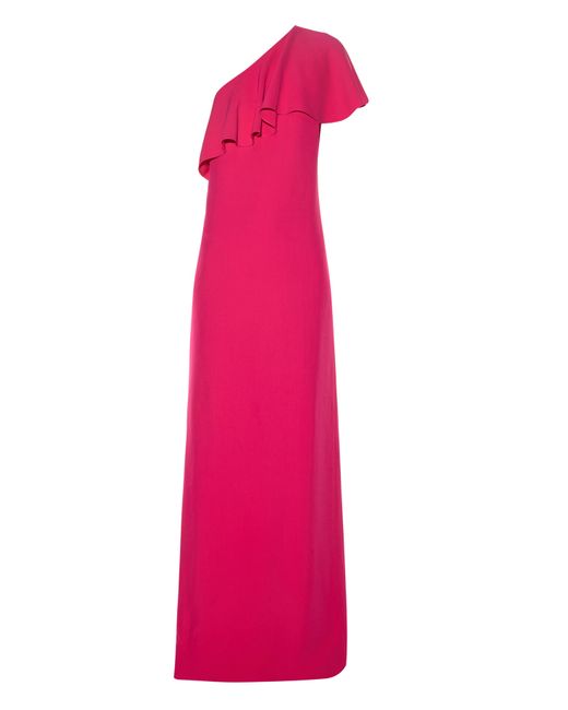 Lanvin Ruffled one-shoulder cady gown