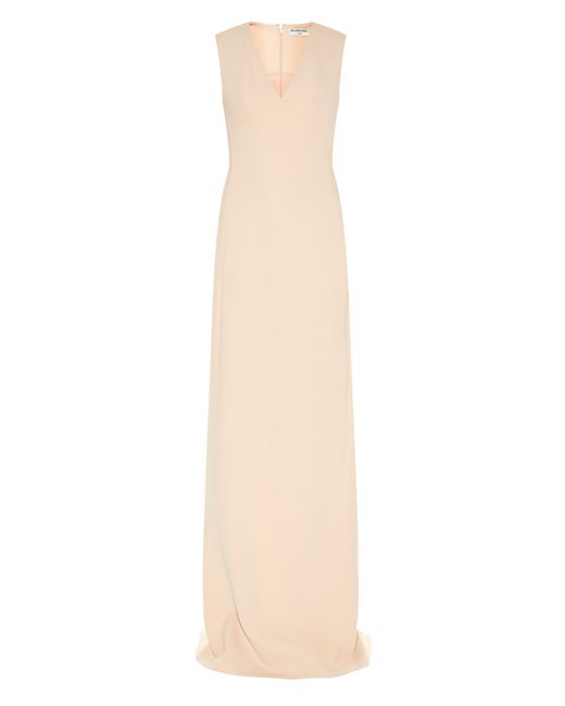 Balenciaga V-neck stretch silk-cady gown