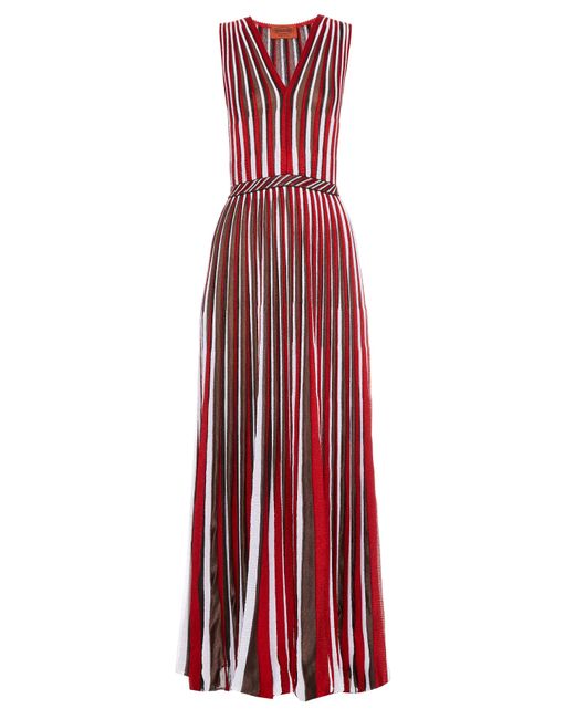 Missoni Sleeveless striped-knit gown