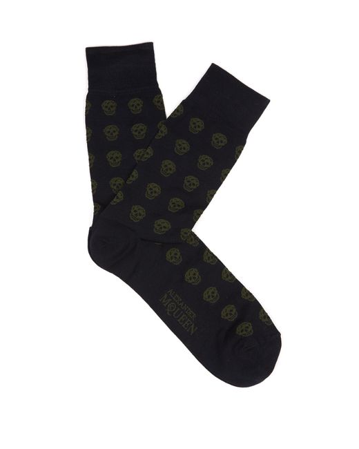 Alexander McQueen Skull-jacquard cotton-blend socks