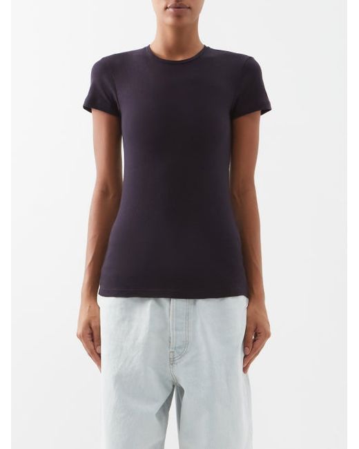 Raey Cap Sleeve Recycled Cotton Cashmere-blend T-shirt