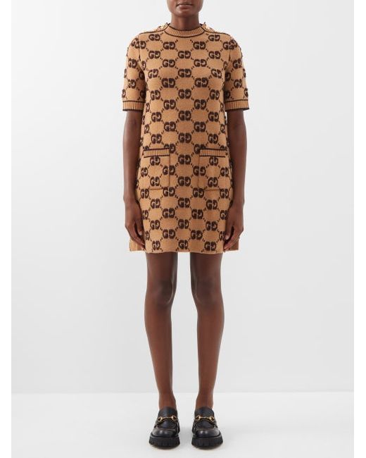 Gucci GG-jacquard Wool Mini Dress