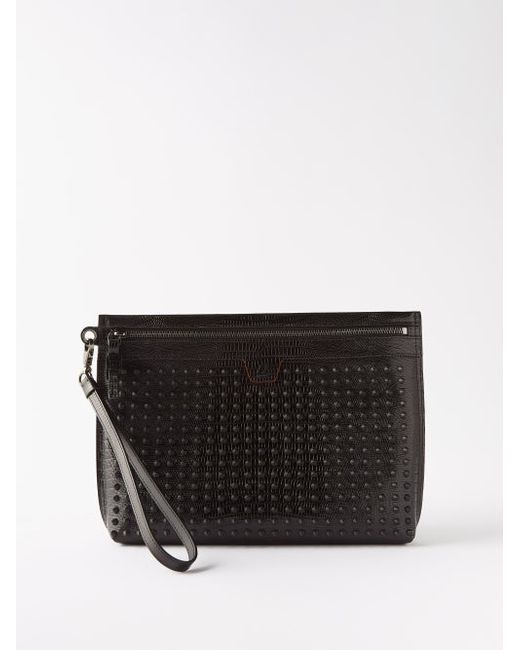 Christian Louboutin Citypouch Spike-embellished Leather Pouch