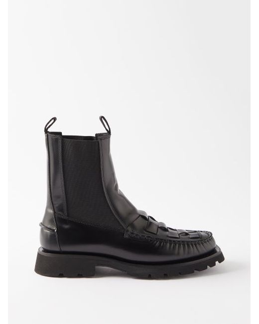Hereu Alda Woven-vamp Leather Boots