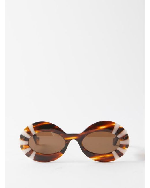 Loewe Eyewear Striped Square Acetate Sunglasses