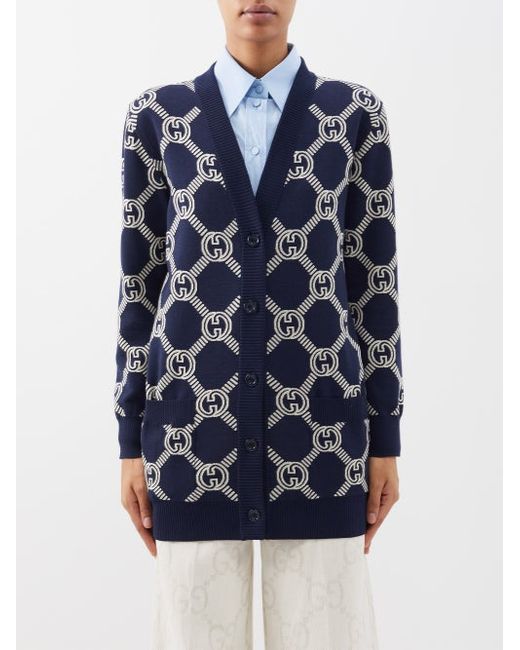 Gucci GG-jacquard Reversible Wool-blend Cardigan