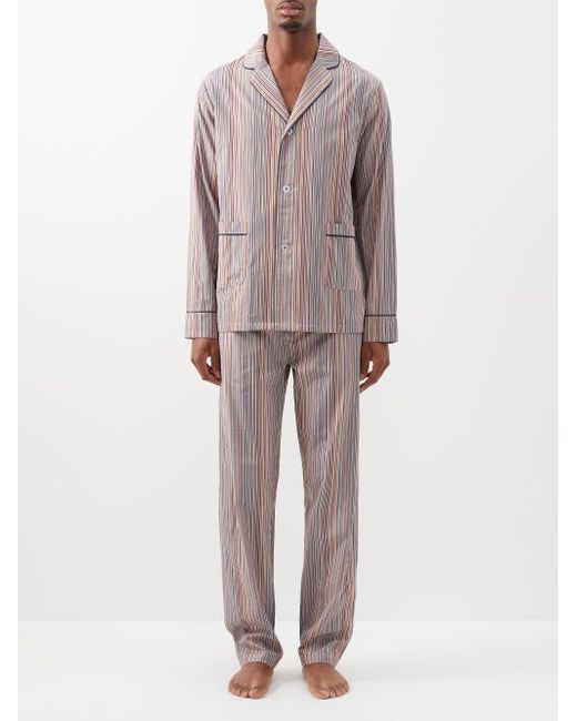Paul Smith Signature Stripe Cotton-poplin Pyjamas