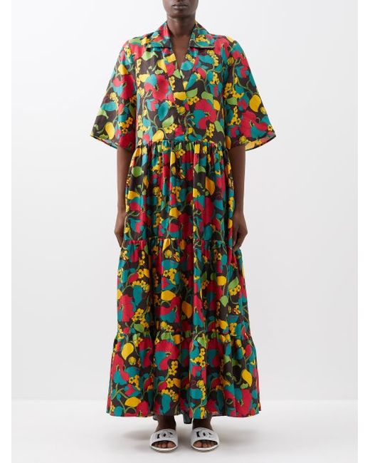 La Double J. The J Floral-print Silk-twill Maxi Dress