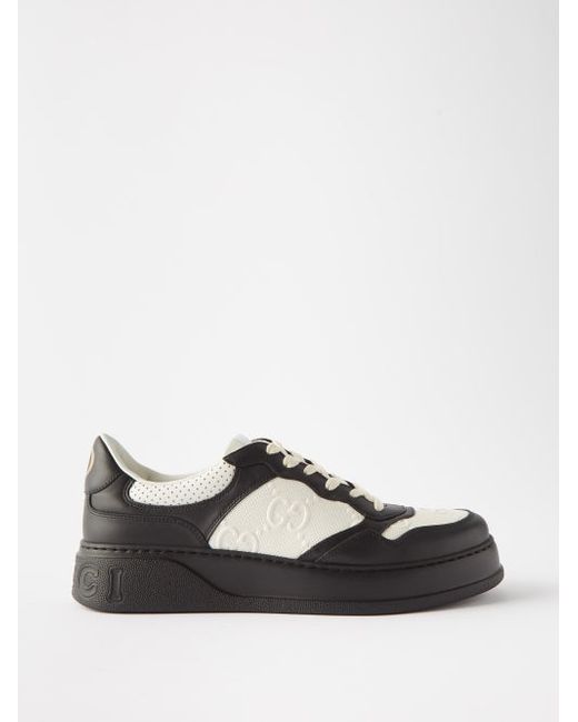 Gucci Chunky-sole Gg-embossed Leather Trainers