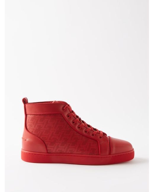 Christian Louboutin Louis Orlato Perforated Leather High-top Trainers